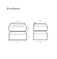 Avancer 36" Wall-Mounted Bathroom Vanity in White Oak with Blue Celeste Sink Top