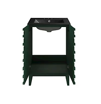 Swiss Madison24" Freestanding Bathroom Vanity in Green Oak, Black 3-Hole Centerset Sink Top