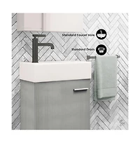 Swiss Madison Colmer 18 Single, Brushed Gray, One Cabinet, Bathroom Vanity