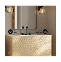 Swiss Madison 36" Freestanding Bathroom Vanity in Natural Oak with 3-Hole Widespread Sink Top