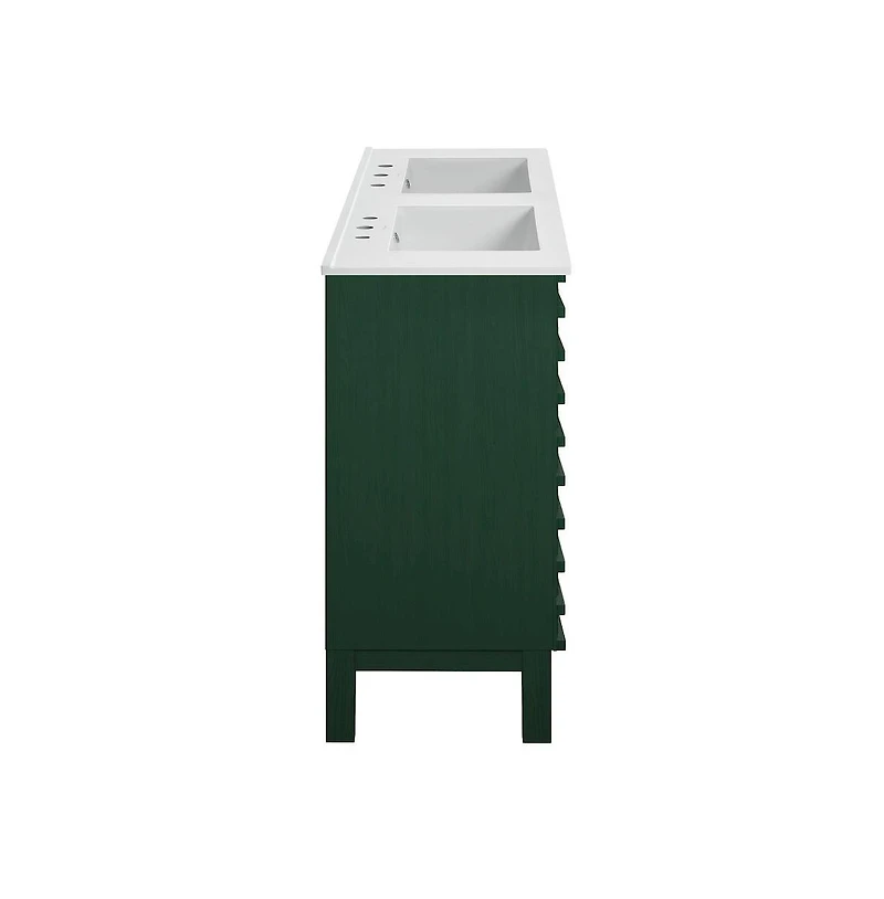 Swiss Madison 48" Freestanding Bathroom Vanity, 3-Hole Widespread Double Basin Sink Top