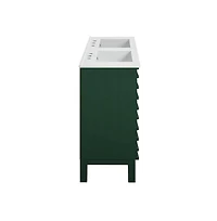 Swiss Madison 48" Freestanding Bathroom Vanity, 3-Hole Widespread Double Basin Sink Top