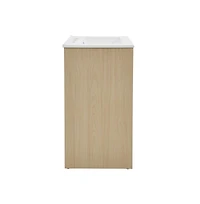 Swiss Madison Virage 24 in. Brown Oak Bathroom Vanity With White, 3-Hole Ceramic Sink Top
