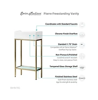 Swiss Madison Pierre 19.5 Single, Freestanding, Open Shelf, Gold Metal Frame Bathroom Vanity