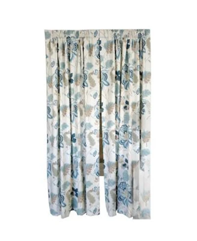 Rlf Home Samanta Window Treatment 100 Cotton High Quality Decorator Fabric Fully Lined Curtain Panels 100 X22 X 63 X22 Blue