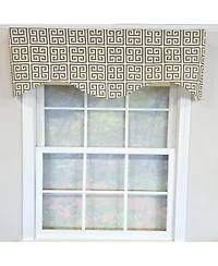 Rlf Home 100% Cotton Tower Cornice With Poly/Cotton Ivory lining Rod Pocket Valance 50" x 17" Beige