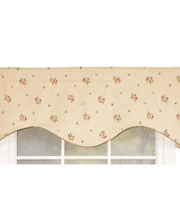 Rlf Home Hillside Corded Cornice 100% Cotton with Fully Lined 3" Rod Pocket Valnance for Windows 50" x 17" Natural