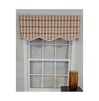 Rlf Home Bison Check Trimmed Provance 3" Rod Pocket Lining Luxurious and Elegant Window Treatment Valance 50" x 15" Multi