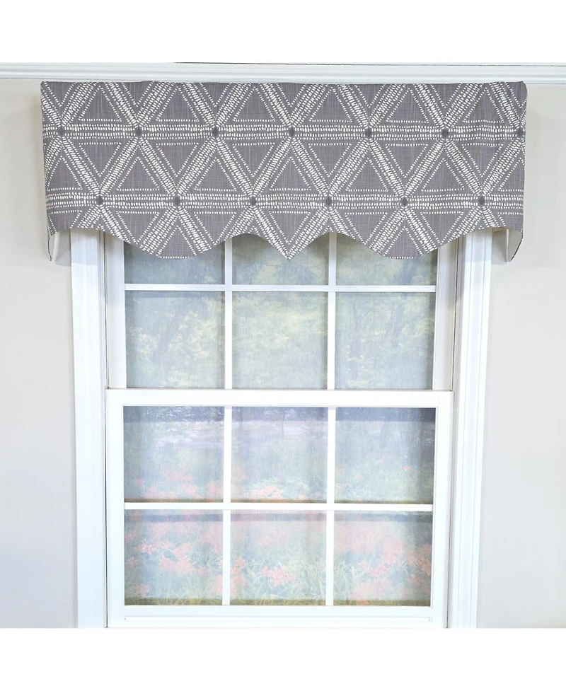 Rlf Home 100% Cotton Zircon Regal With Poly/Cotton Ivory lining Rod Pocket Valance 50" x 16" Gray