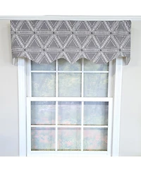 Rlf Home 100% Cotton Zircon Regal With Poly/Cotton Ivory lining Rod Pocket Valance 50" x 16" Gray