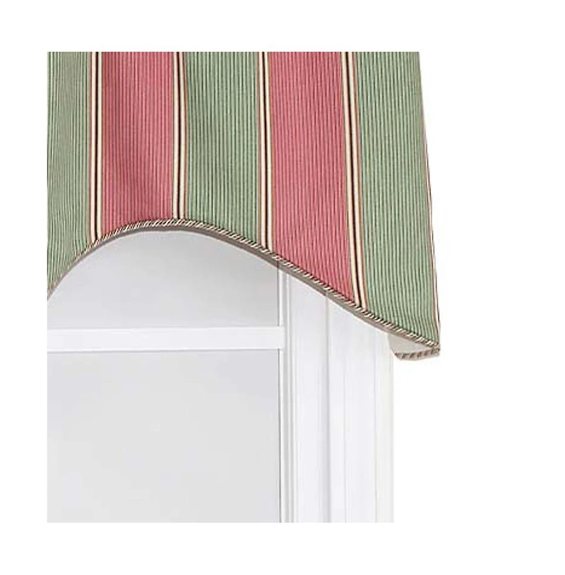 Rlf Home Parlor Stripe Cornice Window Treatment Valance Fits up to 48"W 3" Rod Pocket 50" x 17" Watermelon