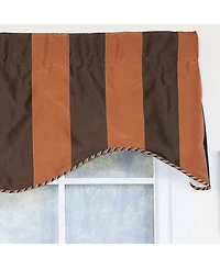 Rlf Home Pascal Corded Cornice 100% Cotton with Fully Lined 3" Rod Pocket Valnance for Windows 50" x 17" Chocolate
