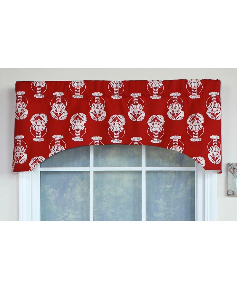 Rlf Home Claws Arch 100% Cotton with Fully Lined 3" Rod Pocket Valnance for Windows 50" x 17" Red
