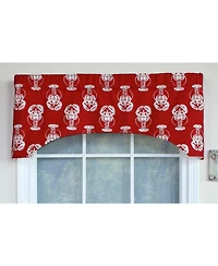 Rlf Home Claws Arch 100% Cotton with Fully Lined 3" Rod Pocket Valnance for Windows 50" x 17" Red