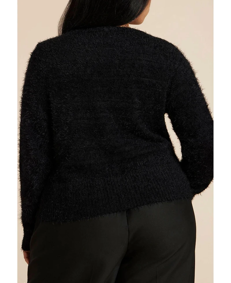 Eloquii Women's Fuzzy Cardigan