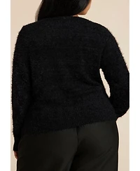 Eloquii Women's Fuzzy Cardigan