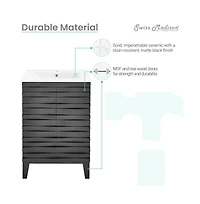 Swiss Madison Cascade 24" Bathroom Vanity in Black