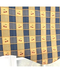 Rlf Home 100% Cotton Cherry Squares Regal With Poly/Cotton lining Rod Pocket Valance 50" x 15" Navy
