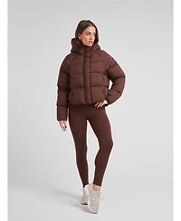 JACK1T Women's Cloud Cropped Hooded Puffer Jacket