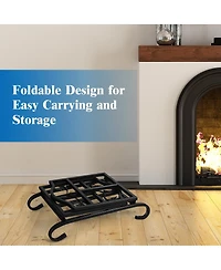 Foldable Firewood Log Rack Steel Wood Storage Holder