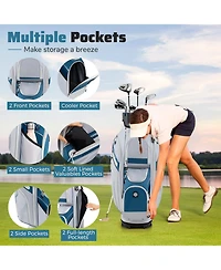 Molded Lock Top Golf Cart Bag with 14-Way Full Length Dividers and 11 Pockets
