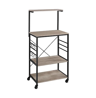 Kitchen Baker's Rack on Wheels Rustic Brown