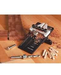 JessEm 08350 3/8" Dowelling Jig Precision Woodworking Joinery Tool with Main Body, Angle Guides and Hardened Drill Bushings