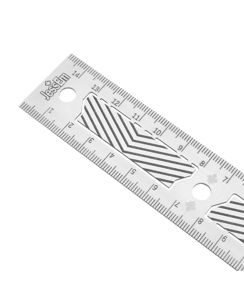 JessEm 07414 Stainless Steel 150mm Precision Ruler with Patented Flex Grip and Fade Resistant Markings