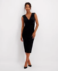 Siena Women's V-Neck Velvet Mesh Dress