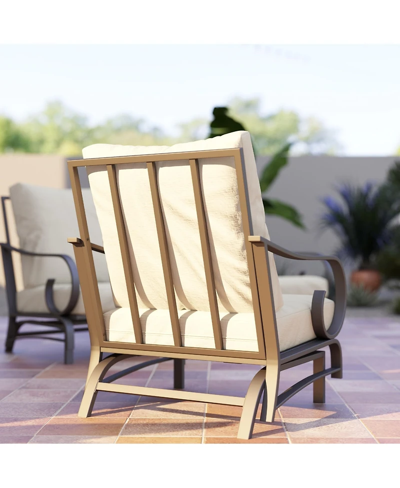Outsunny 5 Piece Patio Furniture Set with 2 Rockers Outdoor Furniture