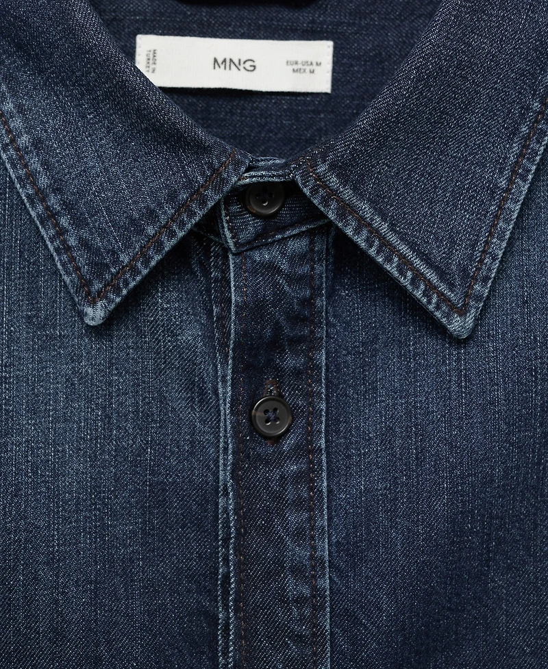 Mango Men's Pocket Denim Overshirt