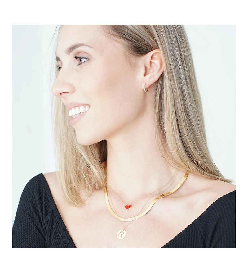 The Lovery Large Herringbone Necklace 14K Yellow Gold - 5 millimeters - 18 inches