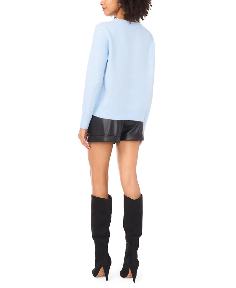 Vince Camuto Women's Motif Crewneck Sweater