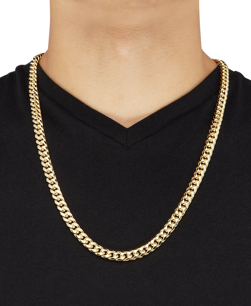 Italian Gold Men's Cuban Chain Necklace in 14K Yellow Gold