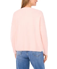 CeCe Women's Merry Script Long-Sleeve Cozy Sweater