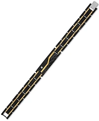 Esquire Men's Jewelry Diamond Watch Link Bracelet (1/20 ct. t.w.) in Black & Gold Ion-Plated Stainless Steel, Created for Macy's