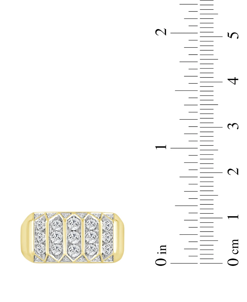 Macy's Men's Diamond Ring (1 ct. t.w.) in 10K Yellow Gold with Rhodium