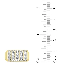 Macy's Men's Diamond Ring (1 ct. t.w.) in 10K Yellow Gold with Rhodium