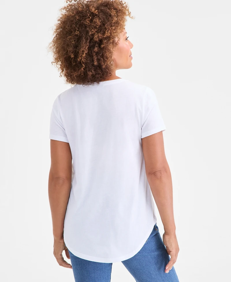 Style & Co Petite Short-Sleeve Vase Graphic T-Shirt, Macy's Exclusive