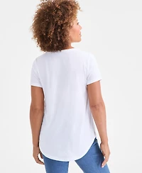 Style & Co Petite Short-Sleeve Vase Graphic T-Shirt, Macy's Exclusive