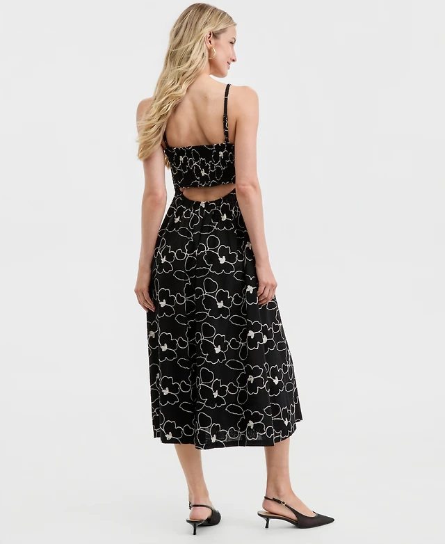 Kensie Women's Embroidered Cotton Sleeveless Dress | MainPlace Mall