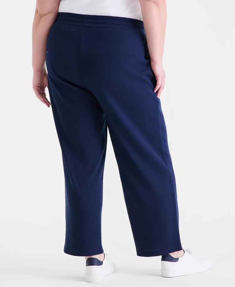 Style & Co Plus Size Waffle-Knit Drawstring Pants, Macy's Exclusive