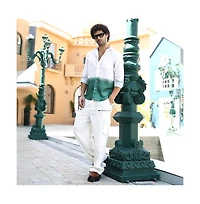 Campus Sutra Men's Emerald Green Ombre-Plunge Regular Shirt