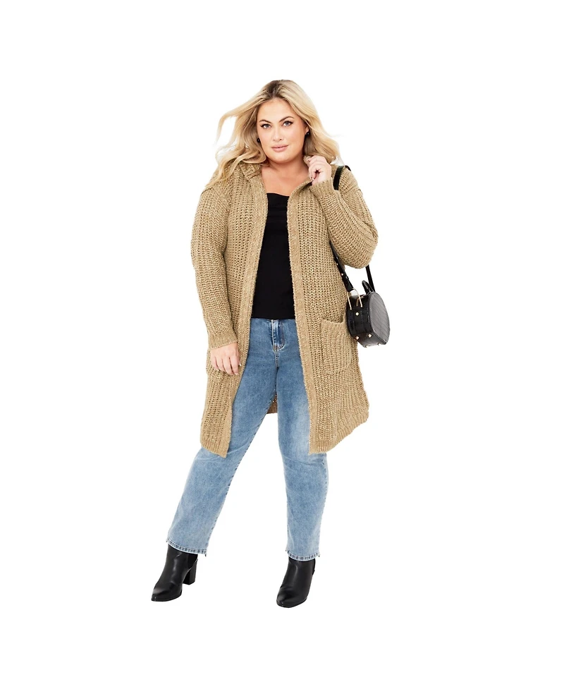 Avenue Women's Chelsea Soft Knit Hood Coatigan