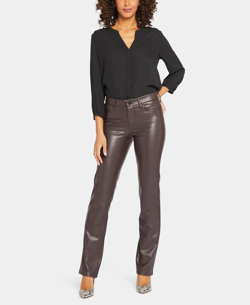 Nydj Women's Faux Leather Marilyn Straight Pants