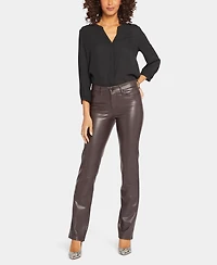 Nydj Women's Faux Leather Marilyn Straight Pants
