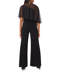 Msk Women's Asymmetrical Cape Crewneck Jumpsuit