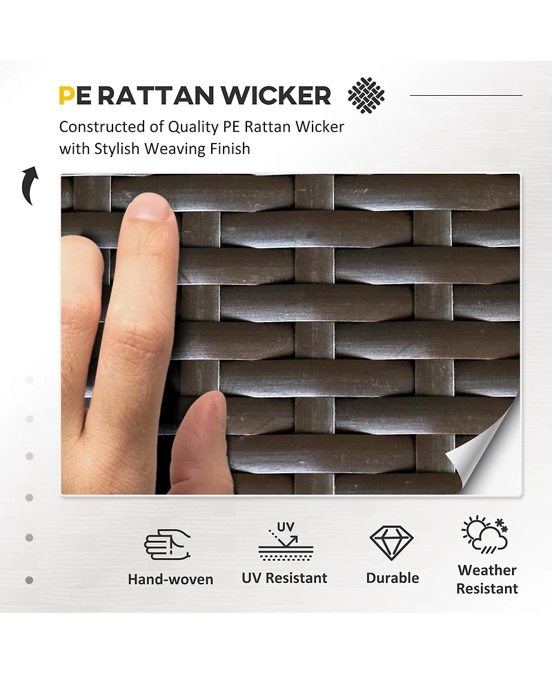 Outsunny 7pcs Outdoor Patio Wicker Conversation Set, Sectional Sofa