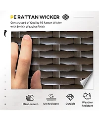 Outsunny 7pcs Outdoor Patio Wicker Conversation Set, Sectional Sofa