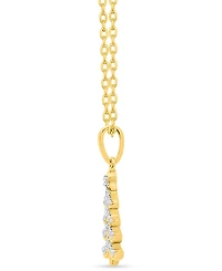 Macy's Diamond Pendant Necklace (1/8 ct. t.w.) in 14K Gold-Plated Sterling Silver and White Rhodium